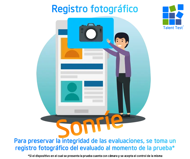 Examen psicométrico seguro, fotos al instante.