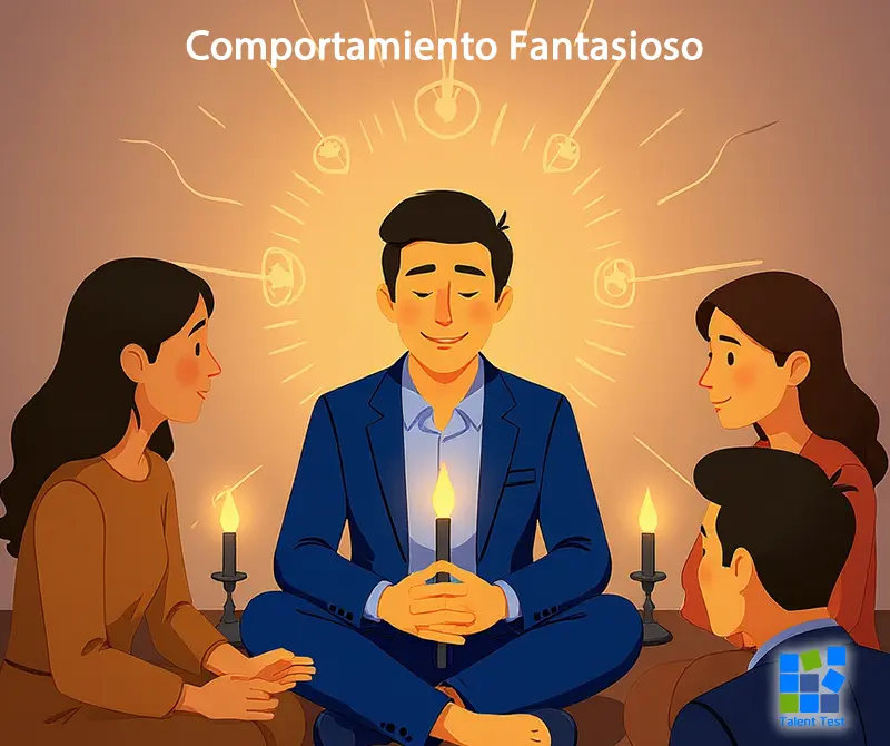 Interfaz de test psicométrico para evaluar personalidad creativa y fantasiosa en reclutamiento