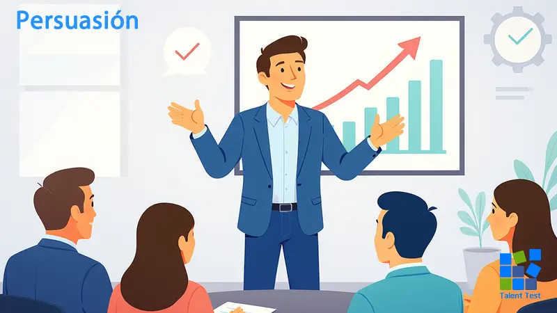 Test de evaluación de persuasión para identificar líderes con impacto en cultura organizacional.