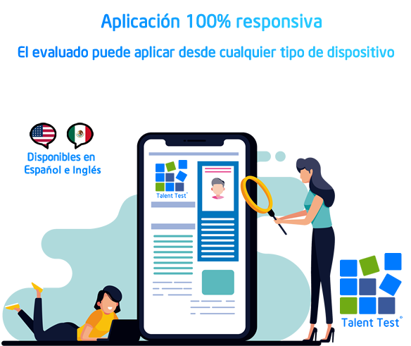 Pruebas psicom+etricas adpatable a cualquier tipo de dispositivo.